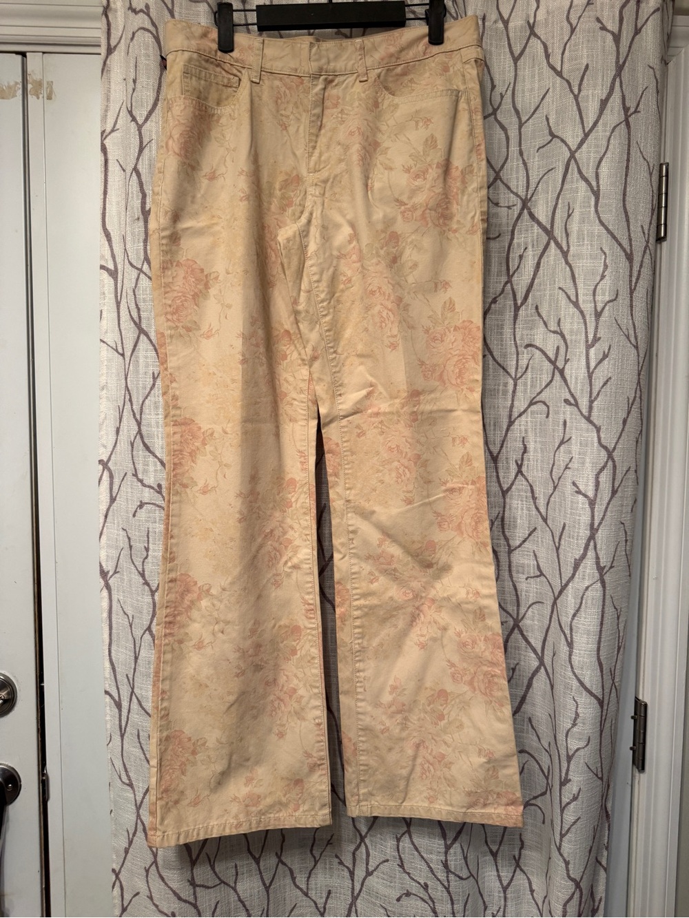 Womens Casual Floral-Print Beige Pants polo Ralph Lauren size 8